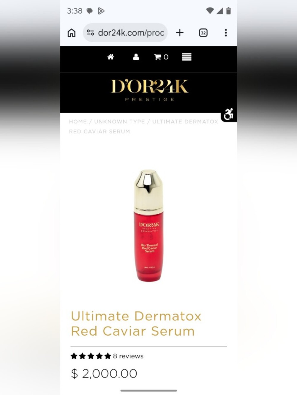 D'OR24K Prestige $2,000 Dermotox Bio Thermal Red Caviar Serum -40ml/1.35 Oz - Picture 6 of 6